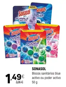 Coviran SONASOL Blocos sanitários blue activo ou poder activo promoção