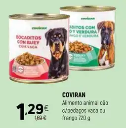 Coviran COVIRAN Alimento animal cão c/pedaços vaca ou frango promoção