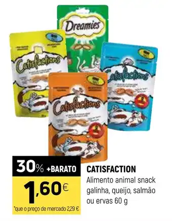 Coviran CATISFACTION Alimento animal snack galinha, queijo, salmão ou ervas promoção