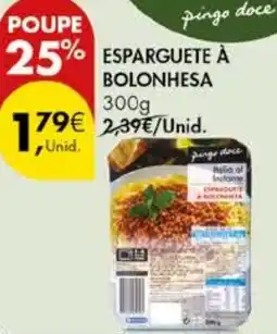 Pingo Doce Esparguete à bolonhesa promoção