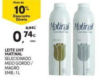Continente Leite UHT Matinal 1L promoção
