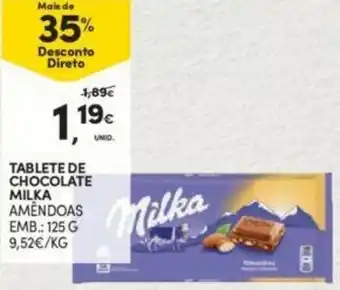 Continente Tablete de Chocolate Milka 125g promoção