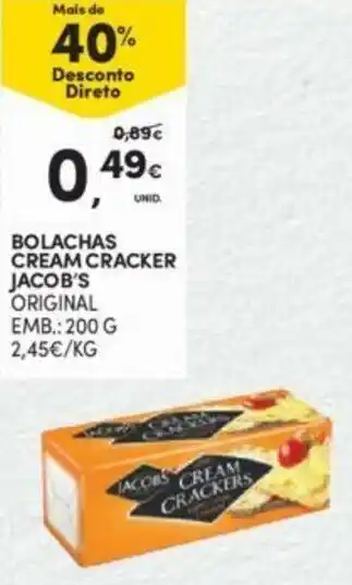 Continente Bolachas Cream Cracker Jacob's 200g promoção