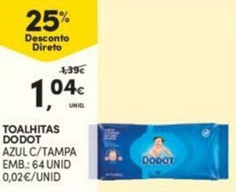 Continente Toalhitas Dodot 64 unid promoção