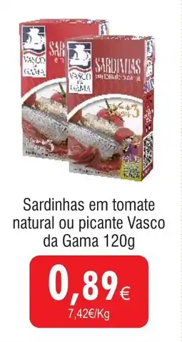 Froiz Sardinhas em tomate natural ou picante Vasco da Gama promoção