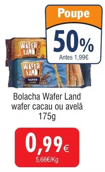 Froiz Bolacha Wafer Land wafer cacau ou avelã promoção