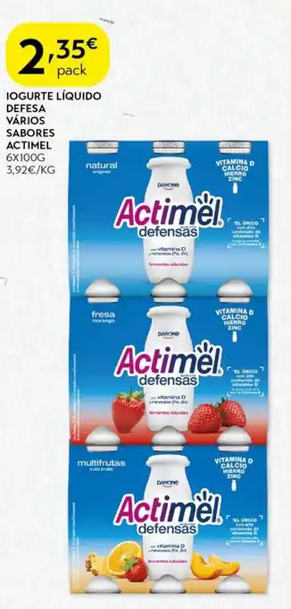 Spar iogurte líquido defesa vários sabores actimel promoção