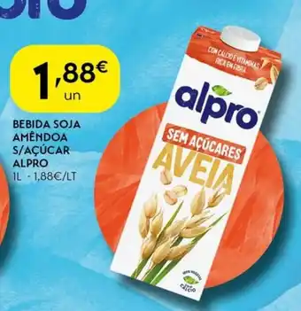 Spar Bebida soja amêndoa s/açúcar alpro promoção