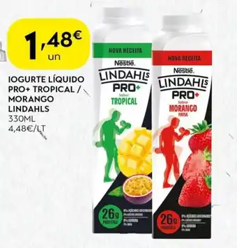 Spar Iogurte líquido pro+ tropical/ morango lindahls promoção