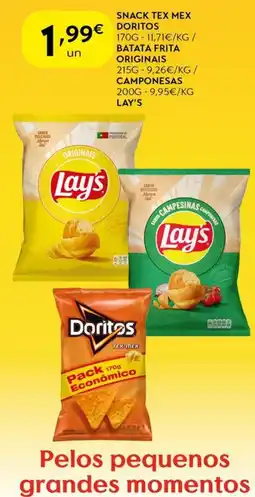 Spar Snack tex mex doritos / batata frita originais / camponesas promoção