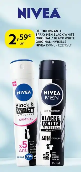 Spar Desodorizante spray men black white original/black white  original invisible nivea promoção