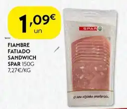 Spar Fiambre fatiado sandwich spar promoção