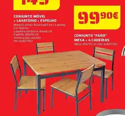 Bricomarché Conjunto "faro" mesa + 4 cadeiras promoção