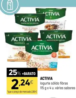 Coviran Activia logurte sólido fibras promoção