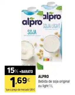 Coviran Alpro bebida de soja original ou light promoção