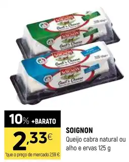 Coviran SOIGNON Queijo cabra natural ou alho e ervas promoção