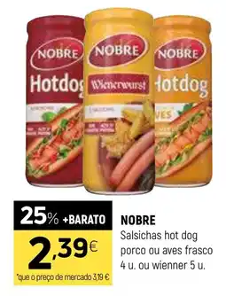 Coviran NOBRE Salsichas hot dog porco ou aves frasco promoção