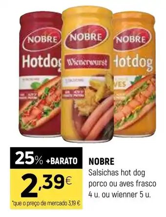 Coviran NOBRE Salsichas hot dog porco ou aves frasco promoção