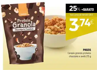 Coviran PROZIS Cereais granola proteína chocolate e avelã promoção