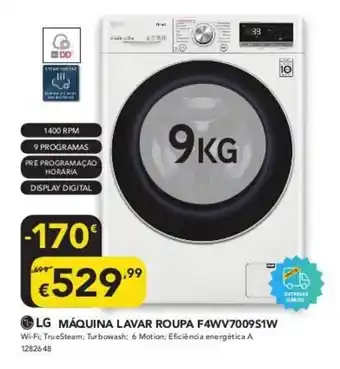Radio Popular LG Máquina Lavar Roupa F4WV7009S1W 9kg promoção