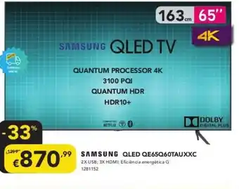 Radio Popular Samsung Qled QE65Q60TAUXXC promoção