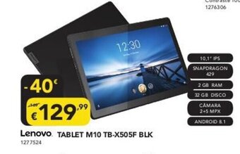 Radio Popular Lenovo Tablet M10 TB-X505F BLK promoção