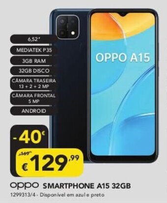 Radio Popular Oppo Smartphone A15 32GB promoção