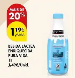 Pingo Doce Bebida láctea enriquecida pura vida promoção