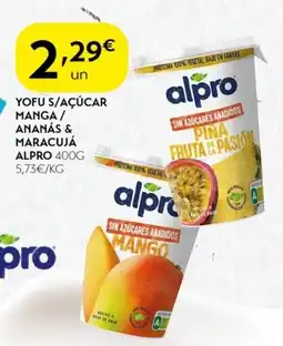 Spar Yofu s/açúcar manga/ ananás & maracujá alpro promoção