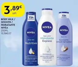 Spar Body milk / smooth/ hidratante nivea promoção