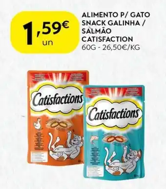 Spar Alimento p/ gato snack galinha / salmão catisfaction promoção