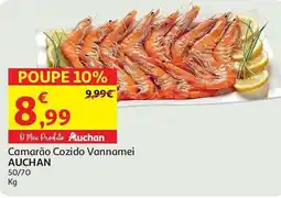 Auchan Camarão Cozido Vannamei AUCHAN 50/70 promoção