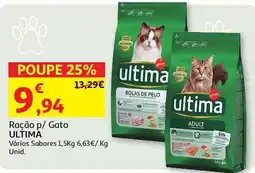 Auchan Ração p/ Gato ULTIMA Vários Sabores promoção