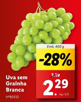 Lidl Uva sem Grainha Branca promoção