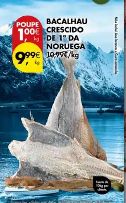 Pingo Doce Bacalhau crescido de 1° da noruega promoção