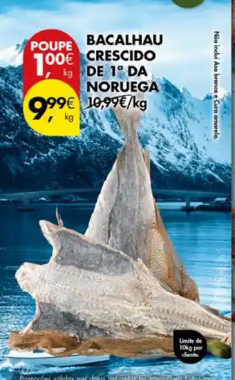 Pingo Doce Bacalhau crescido de 1° da noruega promoção