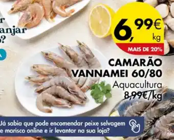 Pingo Doce Camarão vannamei 60/80 aquacultura promoção