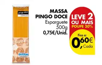 Pingo Doce Massa pingo doce esparguete promoção