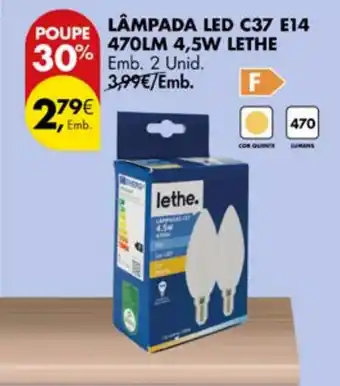 Pingo Doce Lâmpada led c37 e14 470lm 4,5w lethe promoção