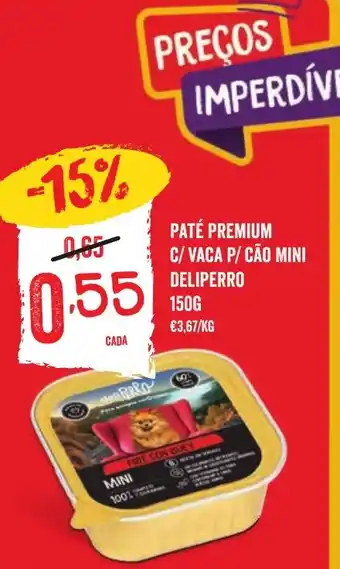 Minipreço Paté premium c/ vaca p/ cão mini deliperro promoção