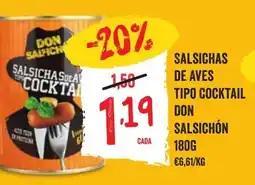 Minipreço Salsichas de aves tipo cocktail don salsichón promoção