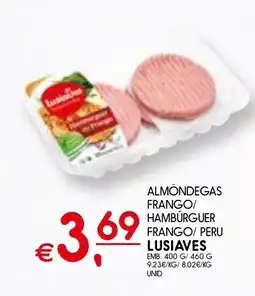 Meu Super Almondegas frango/ hamburguer frango/ peru lusiaves promoção