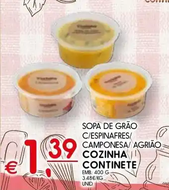 Meu Super Sopa de grão c/espinafres/ camponesa/ agrião cozinha continete promoção