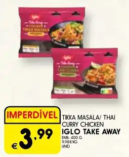 Meu Super Tikka masala/ thai curry chicken iglo take away promoção