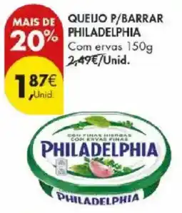 Pingo Doce Queijo p/barrar philadelphia com ervas promoção