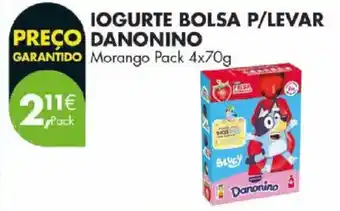 Pingo Doce Iogurte bolsa p/levar danonino promoção