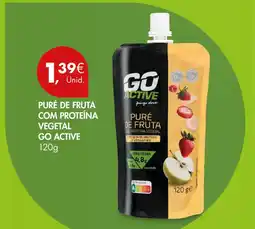 Pingo Doce Puré de fruta com proteína vegetal go active promoção