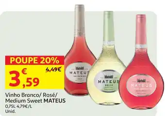 Auchan Vinho Branco/ Rosé/ Medium Sweet MATEUS promoção