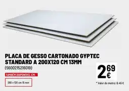 Brico Depôt Placa de gesso cartonado gyptec standard promoção