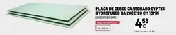 Brico Depôt Placa de gesso cartonado gyptec hydrofuged ba promoção